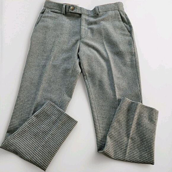 ASOS Suit Men Blazer US 40 Trousers 32x30/28 Houndstooth Wool Blend Lined Preppy - Picture 15 of 16